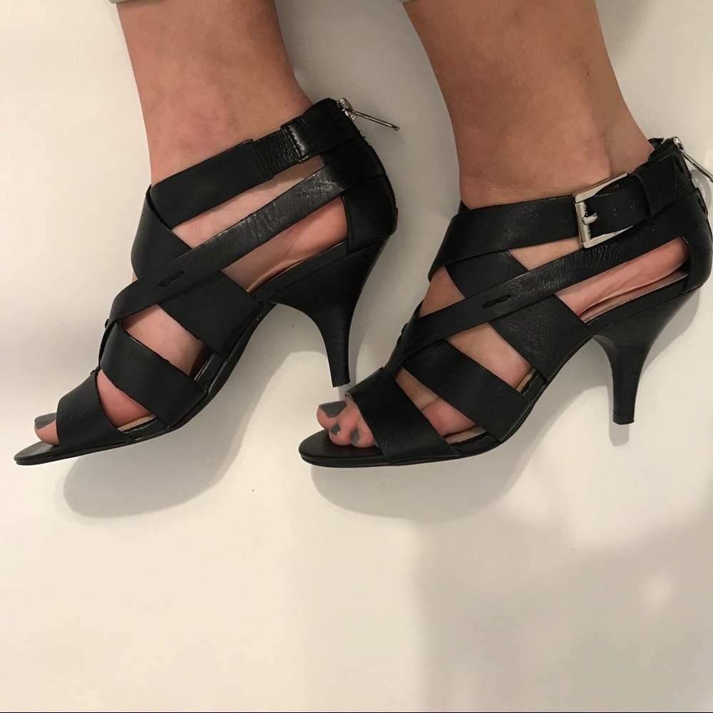 Micheal Kors Cage Strap Black Heels Size 7